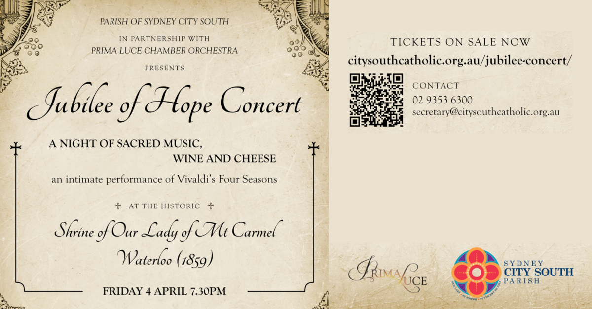 Jubilee of Hope Concert | Sydney Archdiocese | Parish of St Brendan and ...